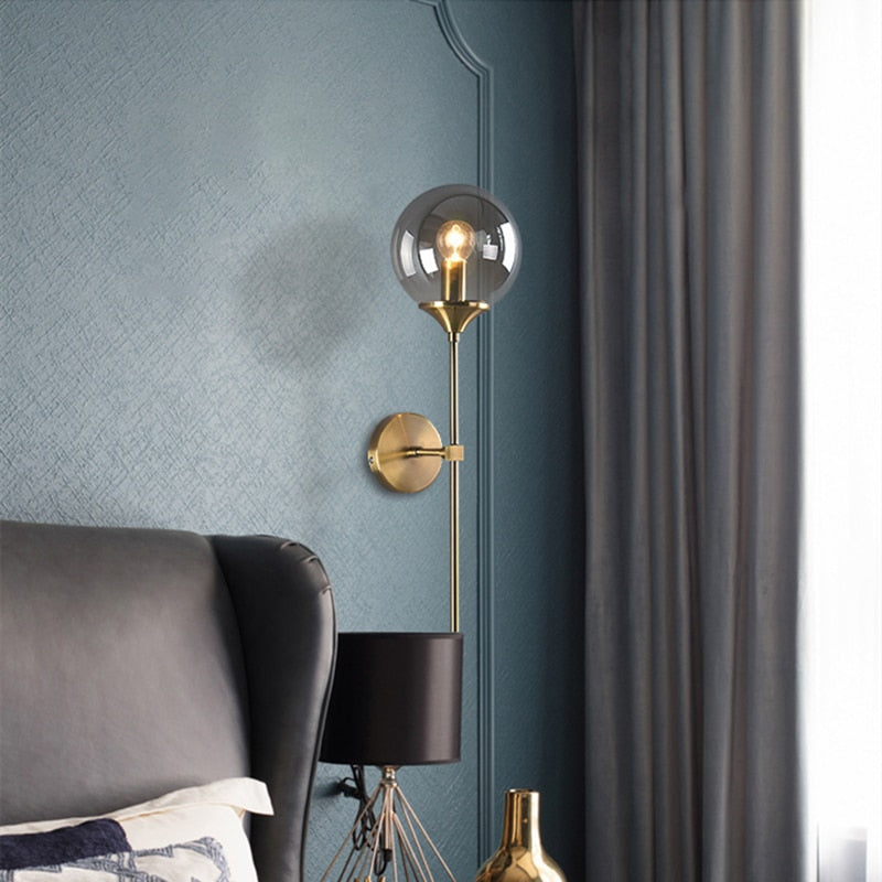 Nordic Modern Glass Wall Lamp Gold Led Wall Light for Kitchen Bathroom Dressing Mirror Indoor Lighting Luminaire Home