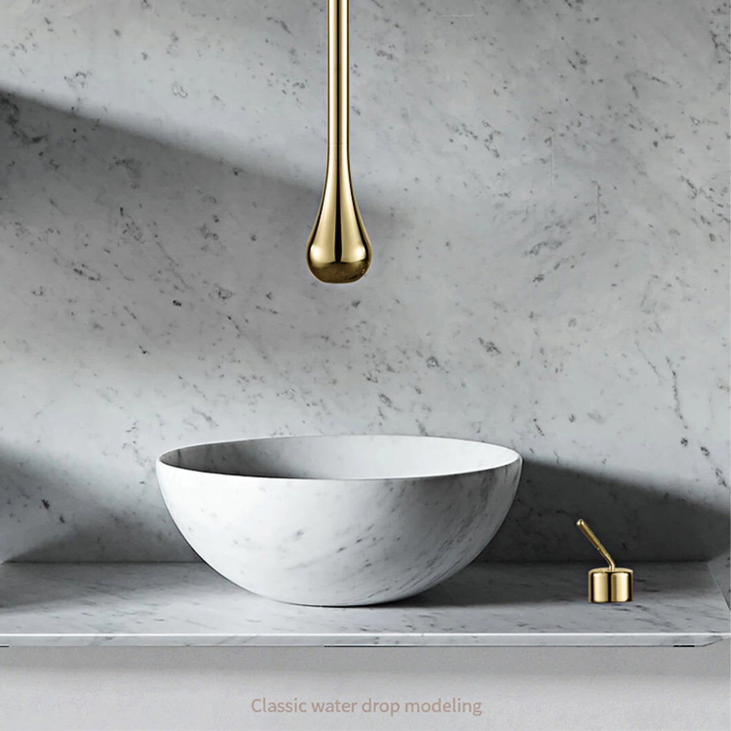 Water Drop Hang Ceiling Faucet Bathroom Basin Bathtub Tap Solid Brass Wall Mounted Hot Cold Water Sink Mixer Tub