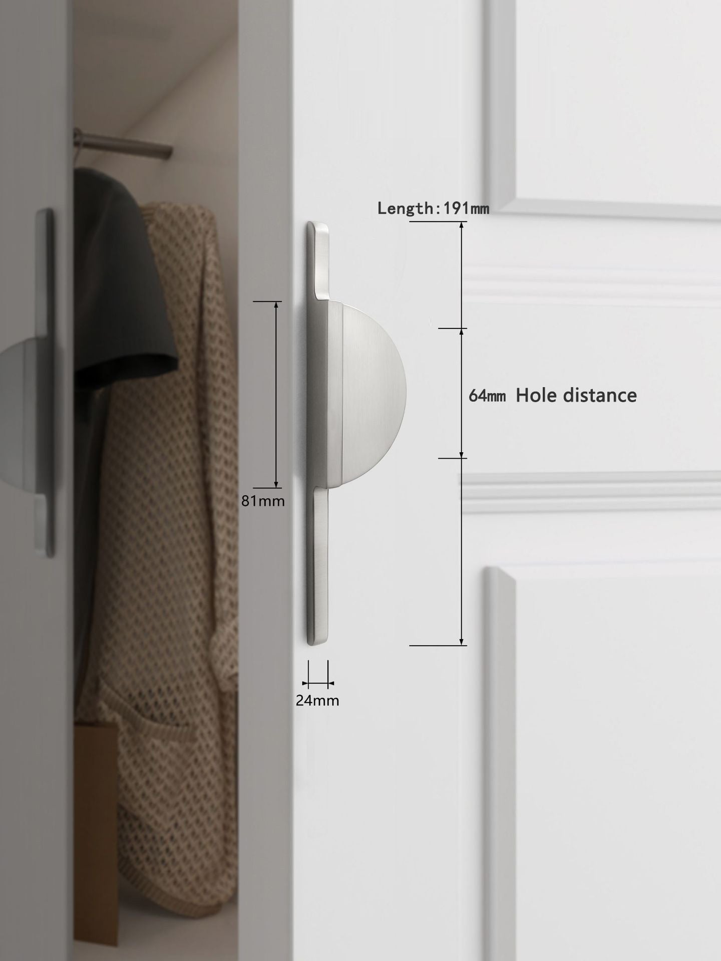 Home Style, Gold, Black and Grey Round Kitchen, Wardrobe Furniture Handles