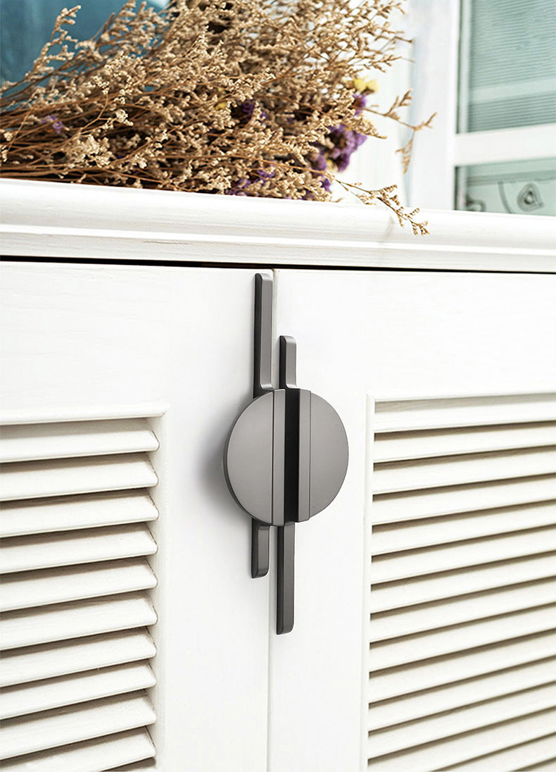 Home Style, Gold, Black and Grey Round Kitchen, Wardrobe Furniture Handles