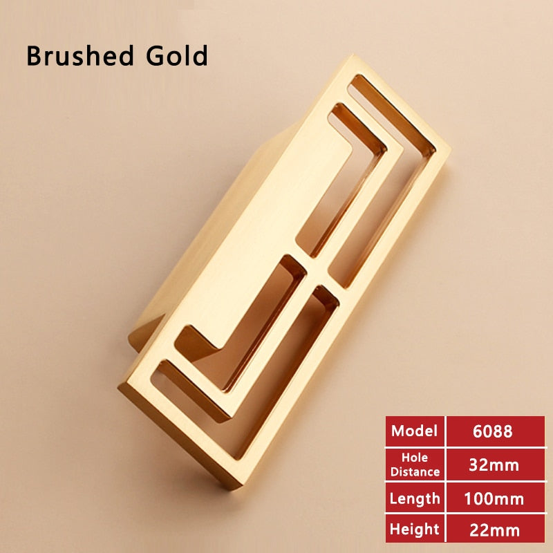 Home Style  Solid Brass Brushed Gold and  Black  Furniture Handles