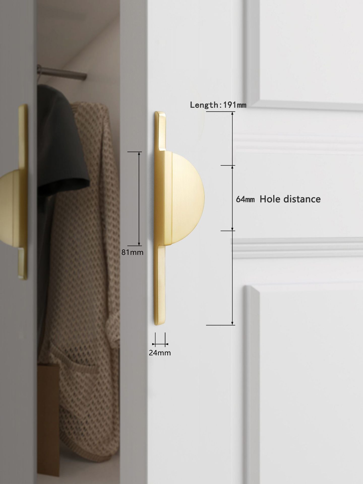 Home Style, Gold, Black and Grey Round Kitchen, Wardrobe Furniture Handles