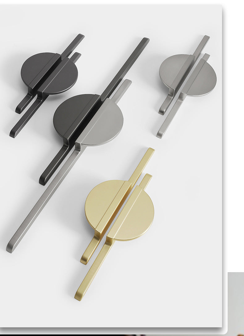 Home Style, Gold, Black and Grey Round Kitchen, Wardrobe Furniture Handles