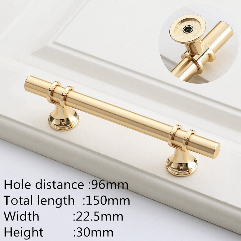 Modern Zinc Alloy Black Gold Door Handles