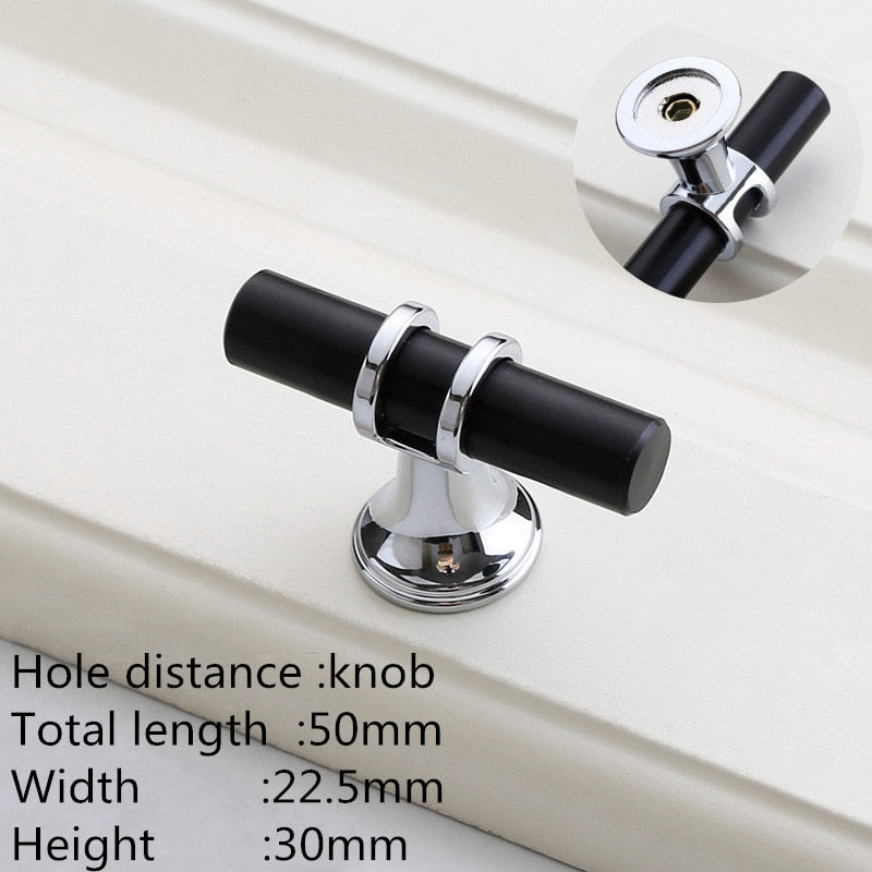 Modern Zinc Alloy Black Gold Door Handles