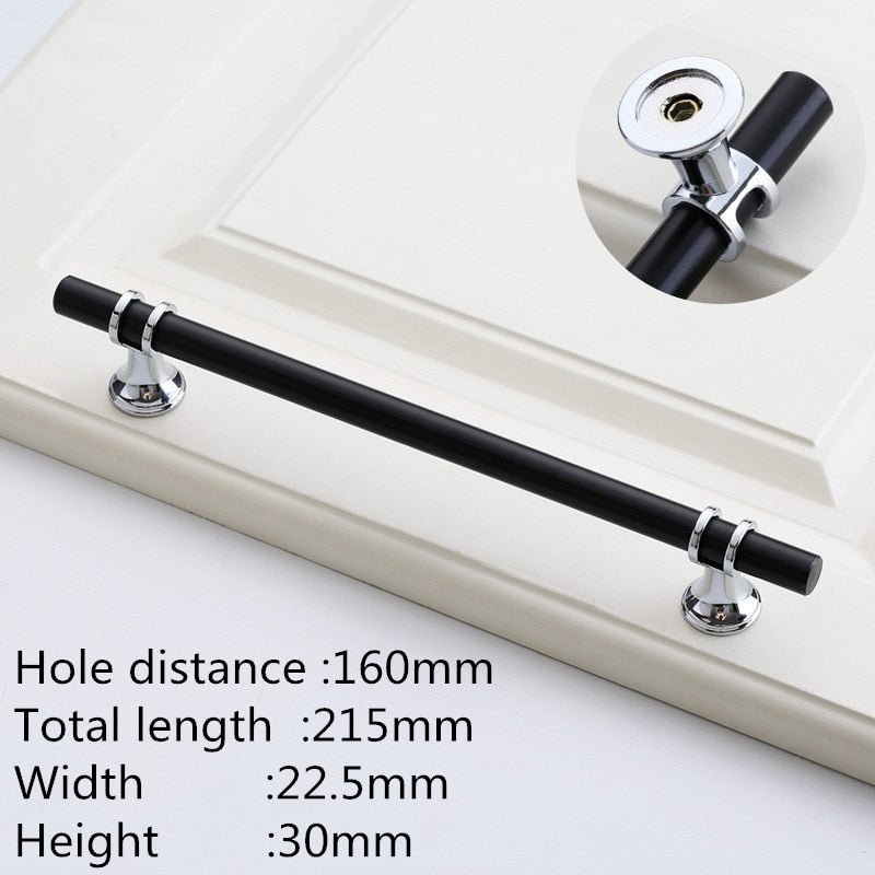 Modern Zinc Alloy Black Gold Door Handles