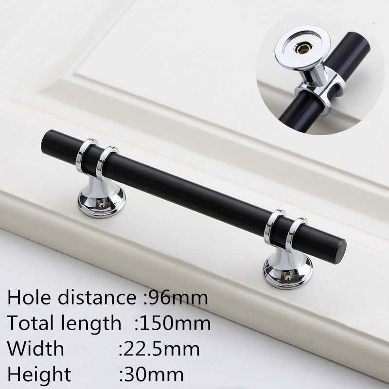 Modern Zinc Alloy Black Gold Door Handles