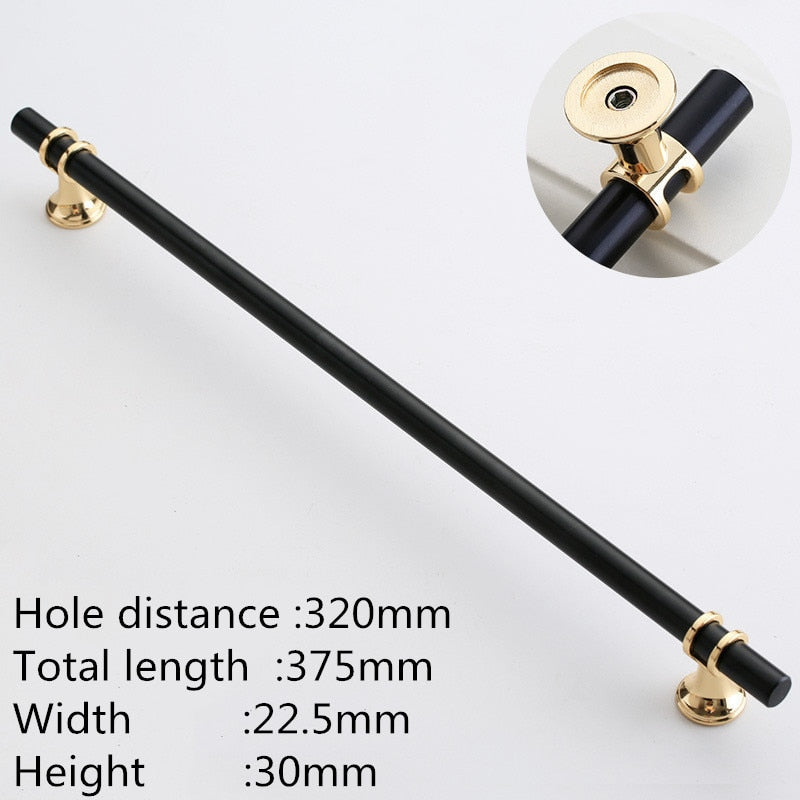 Modern Zinc Alloy Black Gold Door Handles