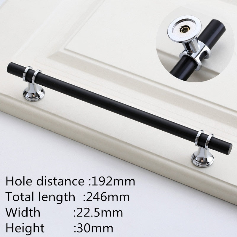 Modern Zinc Alloy Black Gold Door Handles