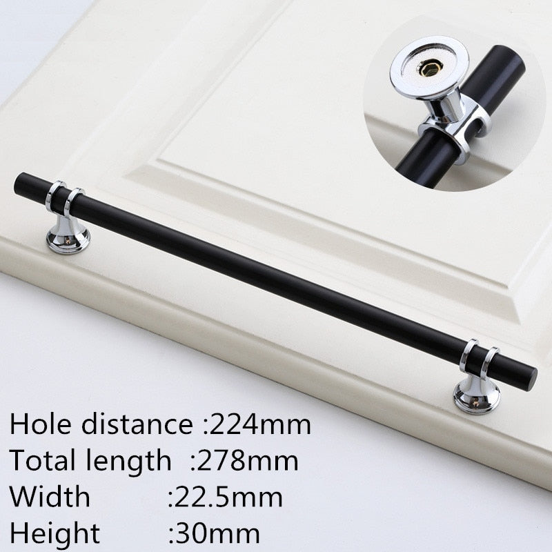 Modern Zinc Alloy Black Gold Door Handles