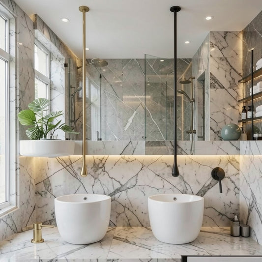 Water Drop Hang Ceiling Faucet Bathroom Basin Bathtub Tap Solid Brass Wall Mounted Hot Cold Water Sink Mixer Tub
