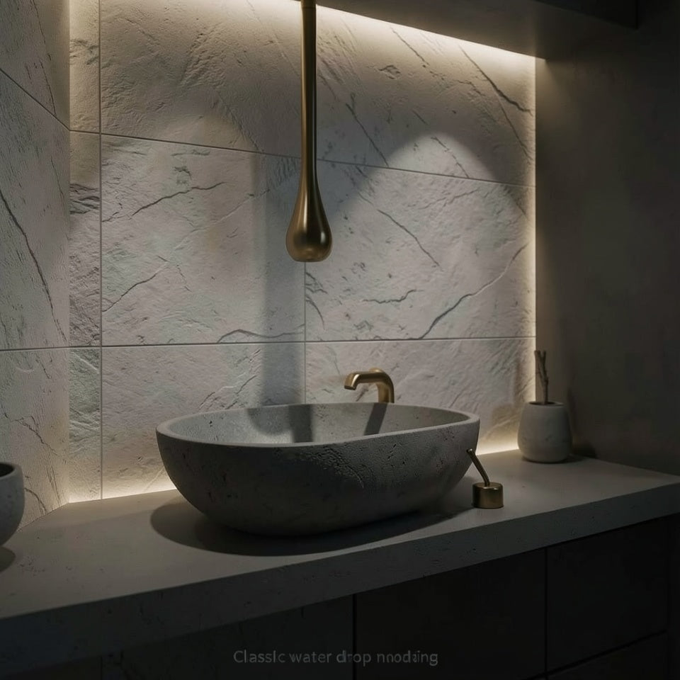 Water Drop Hang Ceiling Faucet Bathroom Basin Bathtub Tap Solid Brass Wall Mounted Hot Cold Water Sink Mixer Tub