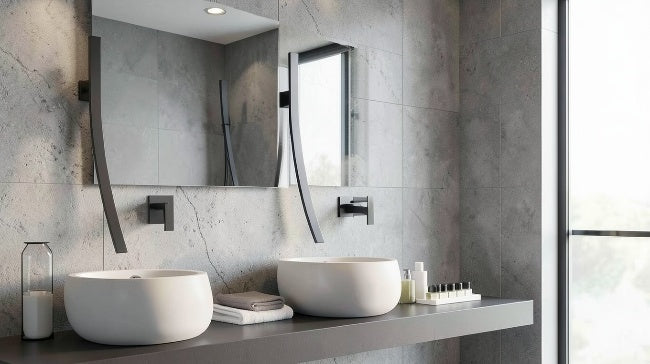 Wall Mounted 70cm Spout Waterfall Basin Faucet Single Handle Chrome Bathroom Mixer Tap Concealed Basin Sink