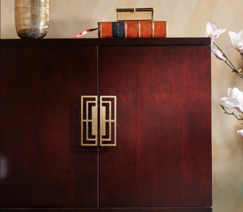 Home Style  Solid Brass Brushed Gold and  Black  Furniture Handles