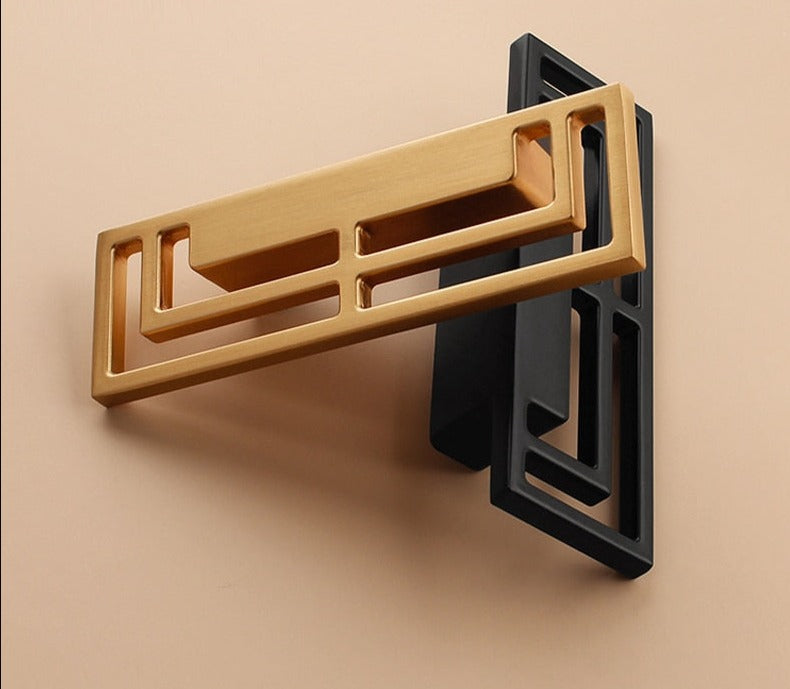 Home Style  Solid Brass Brushed Gold and  Black  Furniture Handles