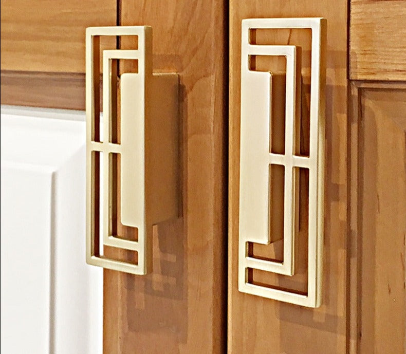 Home Style  Solid Brass Brushed Gold and  Black  Furniture Handles