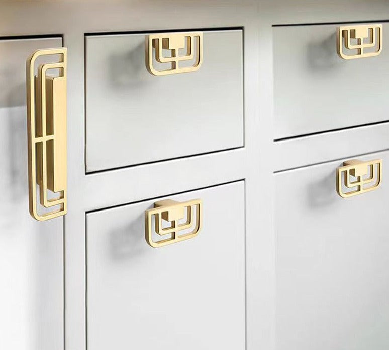 Home Improvement Drawer Flush Handles Antique Closet Door Knobs Modern Imitation Copper Wardrobe Door Pullers Furniture Handle