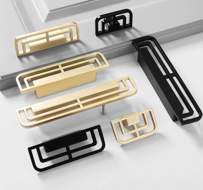 Home Improvement Drawer Flush Handles Antique Closet Door Knobs Modern Imitation Copper Wardrobe Door Pullers Furniture Handle