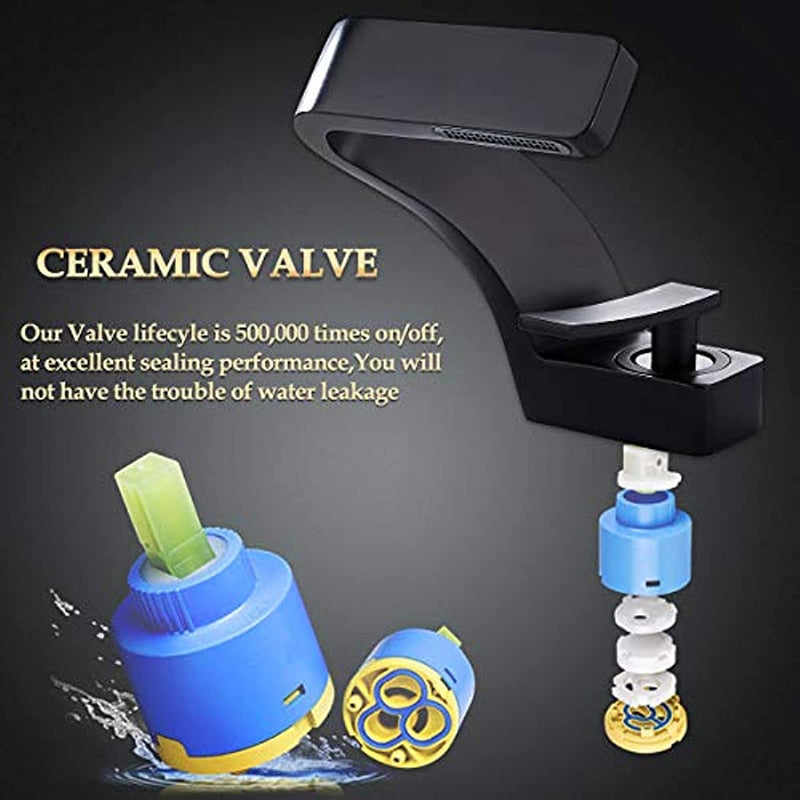 Brushed Gold/Black/Chrome & Brushed Nickel Faucet Bathroom Sink Deck Mounted