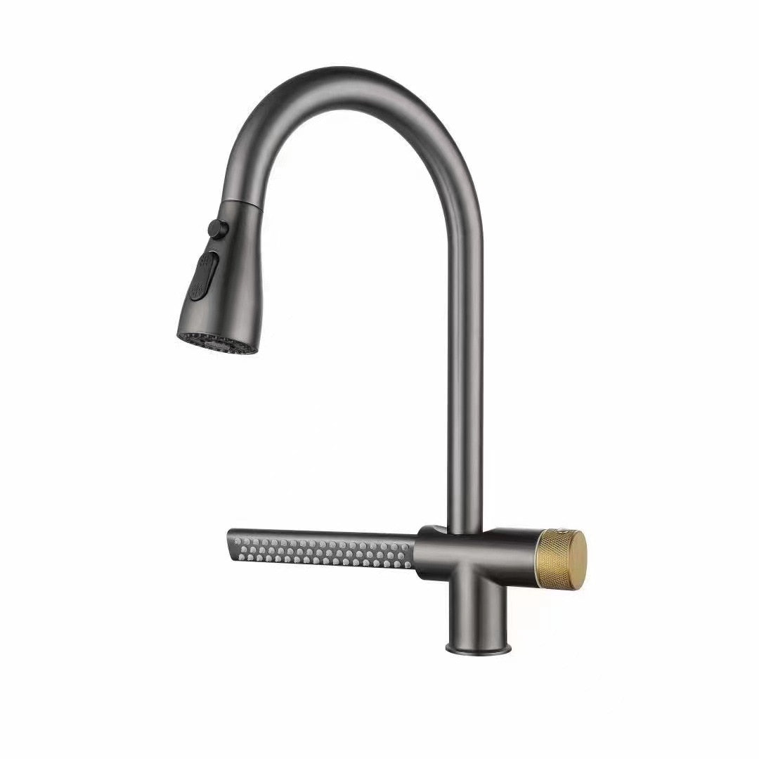 Waterfall Faucet Kitchen Sink Basin Bowl Mixer Hot Cold Pull out Water Tap Watering Faucet