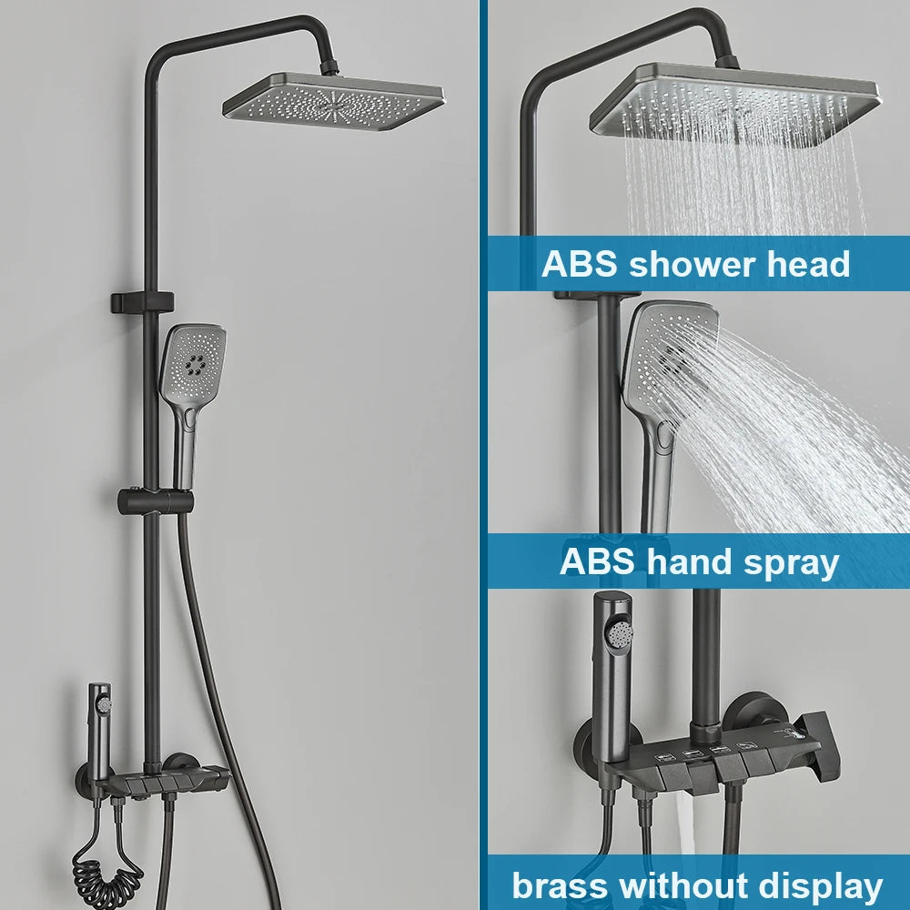 Gray Piano Bathroom Shower Faucets Intelligent Digital Shower Set Hot –  homestyle.boutique
